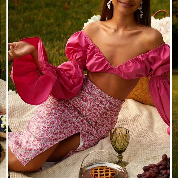 Alamour pink ruffled crop top - Picture 5 of 11